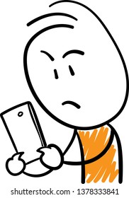 
Mad phone Doodle style vector illustration object isolated hand draw