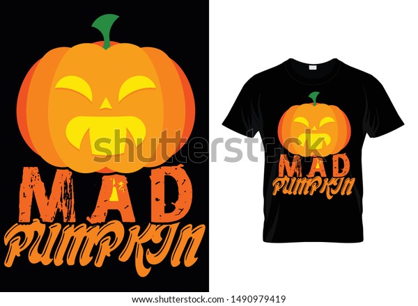 Mad Pumpkin T Shirt Design Halloween 