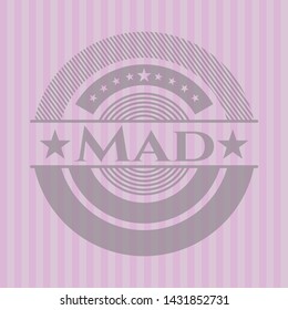 Mad retro pink emblem. Vector Illustration. Detailed.