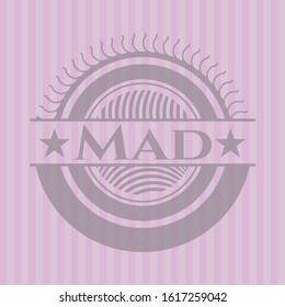 Mad retro pink emblem. Vector Illustration. Detailed.