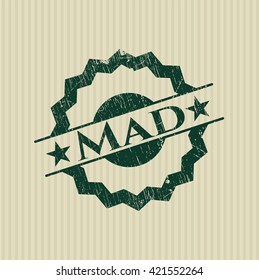 Mad rubber stamp with grunge texture