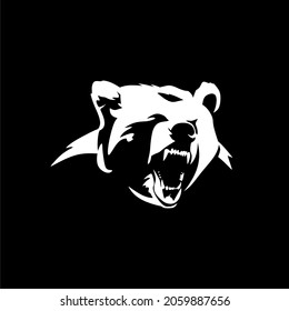 Mad Russian Bear vector silhouette