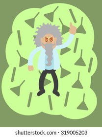 Mad scientist cartoon
