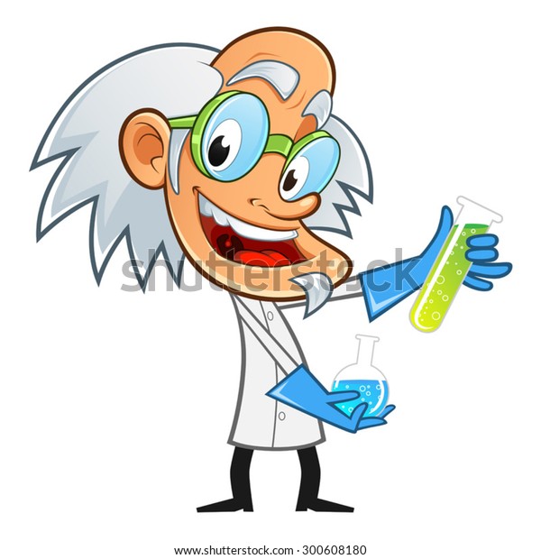 Mad Scientist He Experimenting Chemicals Stock Vector (Royalty Free ...