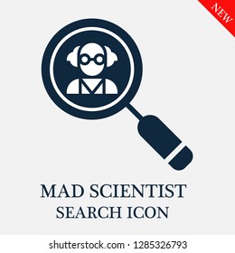 Mad scientist search icon. Editable Mad scientist search icon for web or mobile.