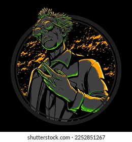 mad scientist t-shirt design vector