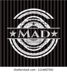 Mad silver badge or emblem
