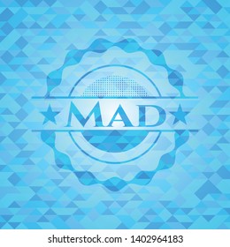 Mad sky blue mosaic emblem