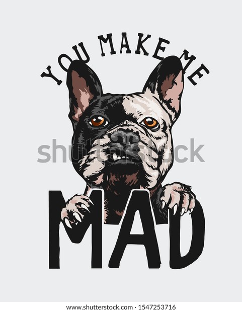 怒った犬のイラストを使った狂ったスローガン のベクター画像素材 ロイヤリティフリー