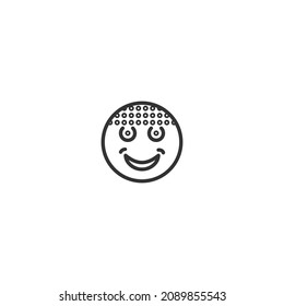 mad smile emoticon line icon, outline vector sign, pixel perfect icon