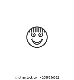 mad smile emoticon line icon, outline vector sign, pixel perfect icon