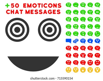 Mad Smile icon with bonus avatar icon set. Vector illustration style is flat iconic elements for web design, app user interfaces.