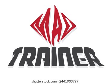 mad trainer typography gym training logo design