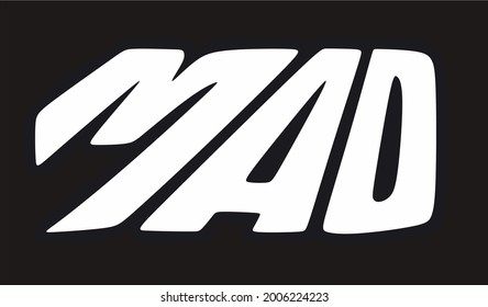 Mad Writing White On Black Background Stock Vector (Royalty Free ...