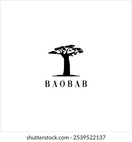 madagascar africa baobab tree silhouette design template for medical plant 