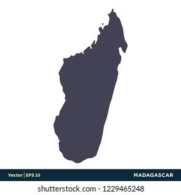 Madagascar - Africa Countries Map Icon Vector Logo Template Illustration Design. Vector EPS 10.