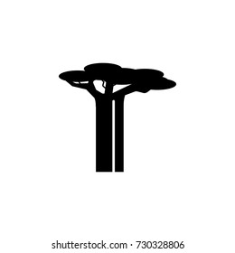 Madagascar baobab tree icon on white background