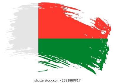 Fondo vectorial del indicador de trazo de pincel de Madagascar. Cartel aislado de estilo grunge de mano de la República de Madagascar.