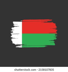 Madagascar colorful brush strokes painted national country flag icon
