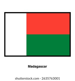 Madagascar country flag vector isolated on transparent background