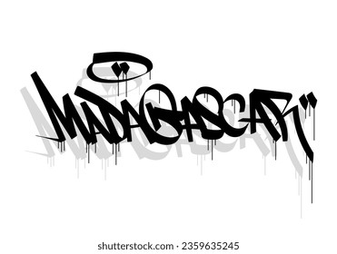 MADAGASCAR country graffiti tag style