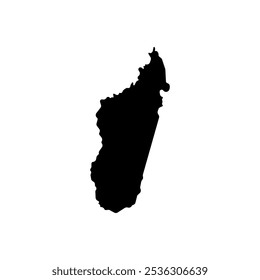 Mapa del país de Madagascar Diseño de ilustración de icono de Vector fronterizo