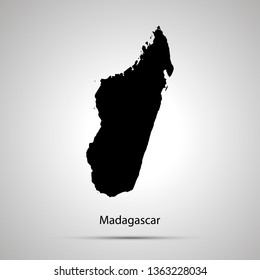 Madagascar country map, simple black silhouette