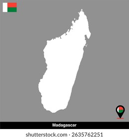 Madagascar country map vector isolated on transparent background