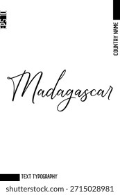 MadagascarName   -Nome do país Moderno Cursivo Tipografia Texto Lettering Design