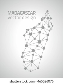 Madagascar dot grey vector perspective triangle map of Africa