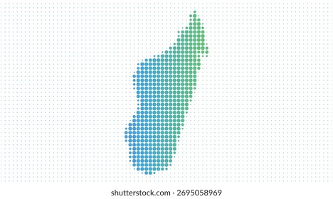 Madagaskar gepunktete Karte im modernen Halbtonstil, Vektorgrafik auf weißem Hintergrund