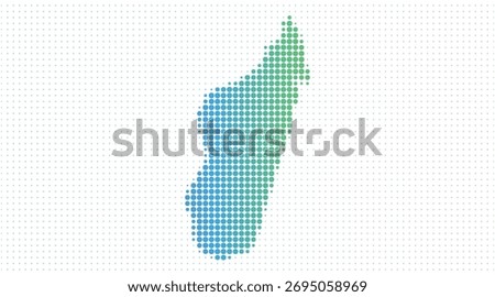 Madagascar dotted map in modern halftone style, vector illustration on white background