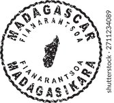 Madagascar Fianarantsoa Round Seal Map Design