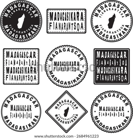 Madagascar Fianarantsoa Round Seal Map Design
