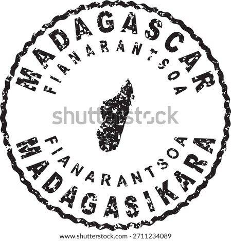 Madagascar Fianarantsoa Round Seal Map Design
