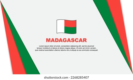Madagaskar Flag Abstrakte Hintergrunddesign-Vorlage. Madagaskar Independence Day Banner Cartoon Vektorgrafik. Madagaskar-Fahne