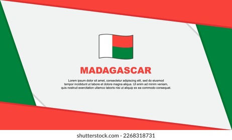 Madagascar Flag Abstract Background Design Template. Madagascar Independence Day Banner Cartoon Vector Illustration. Madagascar Independence Day