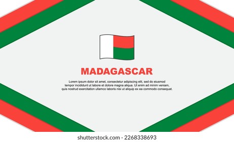 Madagascar Flag Abstract Background Design Template. Madagascar Independence Day Banner Cartoon Vector Illustration. Madagascar Template
