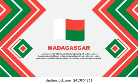 Plantilla de diseño de fondo de resumen de bandera de Madagascar. Ilustración vectorial del Día de la Independencia de Madagascar. Diseño de Madagascar