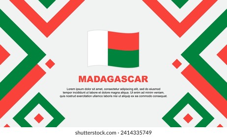 Madagascar Flag Abstract Background Design Template. Madagascar Independence Day Banner Wallpaper Vector Illustration. Madagascar Template