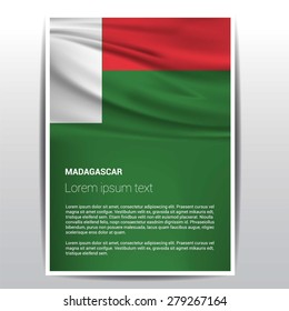 Madagascar flag Brochure - Vector Flyer Cover Page Design
