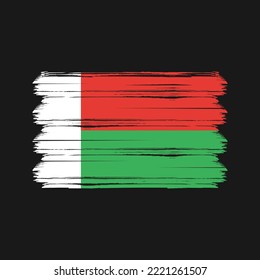 Madagascar Flag Brush. National Flag