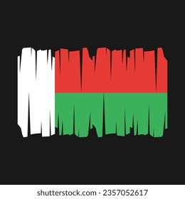 Madagascar flag with brush stroke vector Illustration