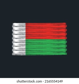 Madagascar Flag Brush Strokes. National Flag