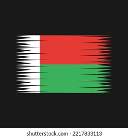 Pintura de pincel de bandera de Madagascar