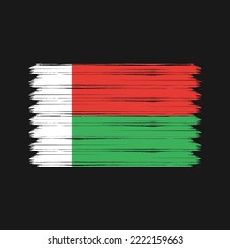 Madagascar Flag Brush Strokes Painted