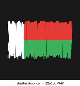 Madagascar Flag Brush Strokes Vector