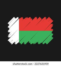 Madagascar Flag Brush Vector Illustration