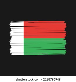 Madagaskar-Flagge - Vektorgrafik mit Pinselspitze