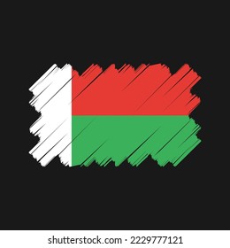 Madagascar Flag Brush Vector Illustration
